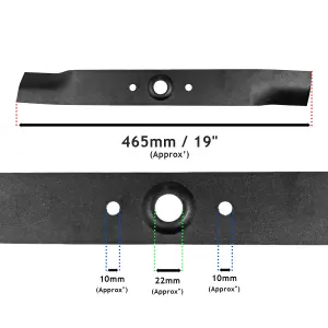 SPARES2GO Blade compatible with Honda HR194 HR195 HR19 PXE PB SE SXE SME Lawnmower + Sharpner Attachment