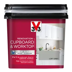 V33 Renovation Loft Grey Satinwood Cupboard & cabinet paint, 750ml