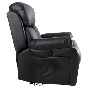 Chester Electric Bonded Leather Automatic Recliner Armchair Sofa Home Lounge Chair (Black)