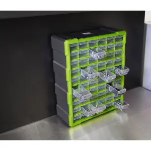 Sealey Cabinet Box 60 Drawer - Hi-Vis Green/Black APDC60HV