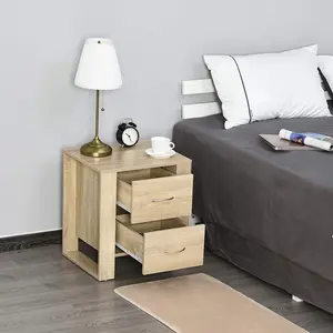 Hopkint 2 Drawer Bedside Table Natural