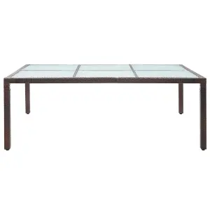 Berkfield Outdoor Dining Table Brown 200x150x74 cm Poly Rattan