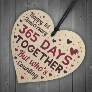 Red Ocean Handmade Wooden Heart Plaque Gift To Celebrate 1st Wedding Anniversary Husband Wife Someone Special Keepsake