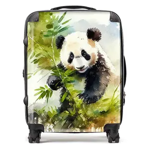 Panda Eating Bamboo Watercolour Suitcase - Large