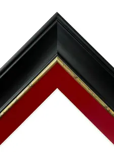 Scandi Black with Crackle Gold Frame with Red Mount for Image Size 20 x 16 Inch