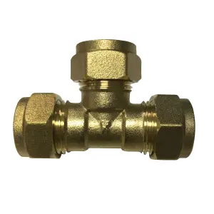 Plumbsure Brass Compression Equal Tee (Dia) 15mm x 15mm x 15mm