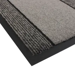 JVL Miracle Machine Washable Barrier Doormat 40x60cm Grey