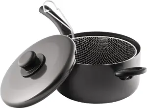 20cm Non Stick Chefs Choice Chip Pan Lid &  Basket - P037