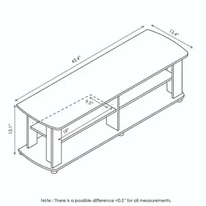 Furinno Nelly Entertainment Center TV Stand, Columbia Walnut/Black