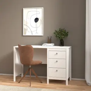 Madrid Desk with 3 drawers White