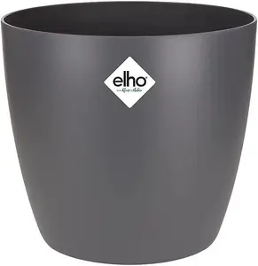 Elho Brussels Round 30cm Plastic Plant Pot in Anthracite