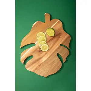 Interiors by Premier Leaf Design Chopping Board, Natural Wood Chopping Board For Kitchen Counter Top, Wood Chopping Board