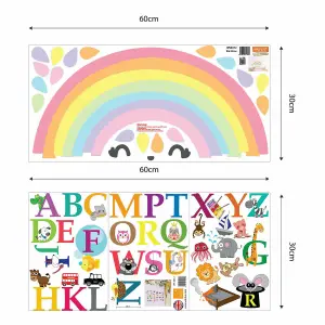 Walplus Colourful Rainbows, Alphabet, Education, Nursery, Babyroom, Kids, Wall Stickers Kids Sticker PVC Multicoloured