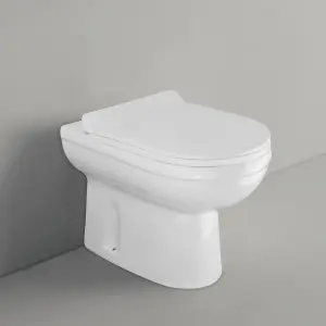 Nes Home Arilone White Back To Wall Toilet WC Unit Soft Close Seat Bathroom Furniture