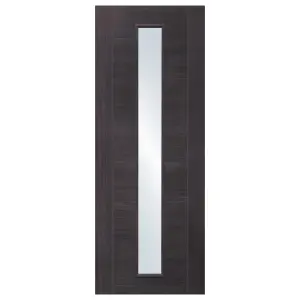 Internal Laminate Umber Grey Forli Door with Clear Glass  - 2040 x 726 x 40mm