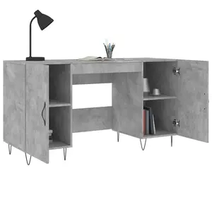 Berkfield Desk Concrete Grey 140x50x75 cm Engineered Wood