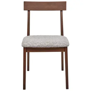 Set of 2 Dining Chairs ISLE Rubberwood Grey