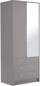 Argos Home Malibu 2 Door 3 Drawer Mirror Wardrobe - Grey