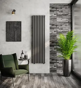 VURTU2 Designer Vertical Double Panel Radiator, 1800(H) x 480(W), Anthracite, 613640