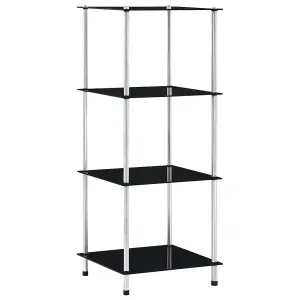 Berkfield 4-Tier Shelf Black 40x40x100 cm Tempered Glass