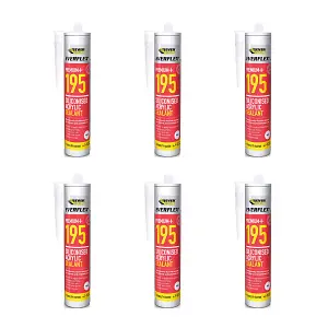 Everbuild Everflex 195 Premium+ Siliconised Acrylic Sealant, White 300 ml (Pack Of 6)