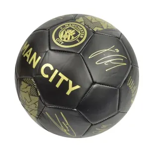 Manchester City FC Phantom Signature Faux Leather Football Black/Gold (5)