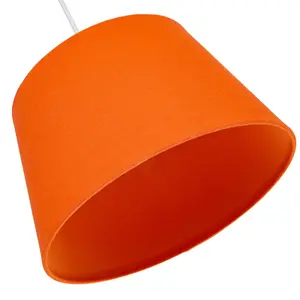 Traditional Linen Fabric Drum Shade for Pendant & Lampshade Orange / 12.5cm H x 20cm W x 20cm D