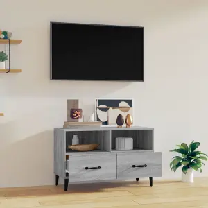 Berkfield TV Cabinet Grey Sonoma 80x36x50 cm Engineered Wood