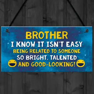 Funny Brother Plaque Birthday Christmas Gift For Brother Hanging Plaque Gift For Him