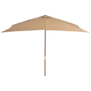 Berkfield Outdoor Parasol with Wooden Pole 200x300 cm Taupe