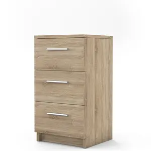 Monck 3 Drawer Bedside Table Sonoma Oak