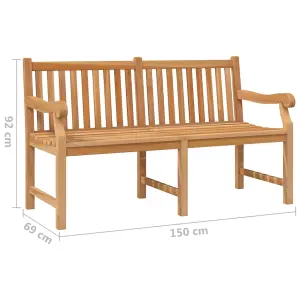 Berkfield Garden Bench 150 cm Solid Teak Wood