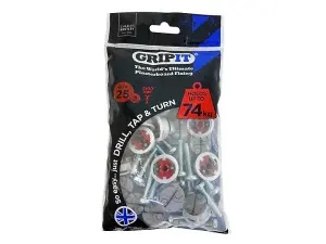 Gripit Red Plasterboard Fixings - 18mm Pack of 25 for Secure Installations