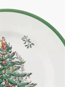 Spode Christmas Tree Stoneware Dinner Plate, 27Cm, White/Green