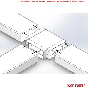 Kair Equal T-Piece Adaptor 110mm x 54mm for Rectangular Plastic Ducting