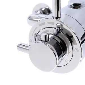 Thermostatic Concentric Exposed Shower Mixer + Riser Rail 135mm to 150mm Centres