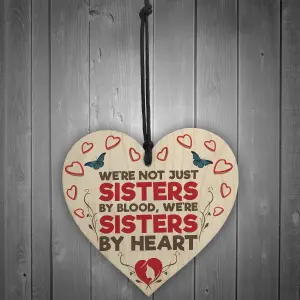 Red Ocean Not Sisters By Blood Sisters By Heart Hanging Plaque Heart Gift