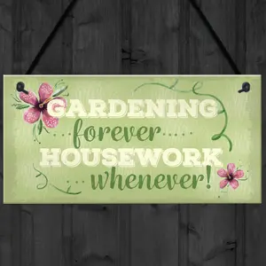 Red Ocean Gardening Forever Hanging Plaque SummerHouse Sign Garden Shed Mum Nan Beautiful Home Gift