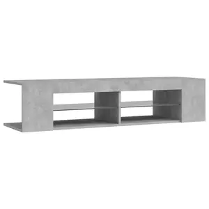 Berkfield TV Cabinet with LED Lights Concrete Grey 135x39x30 cm