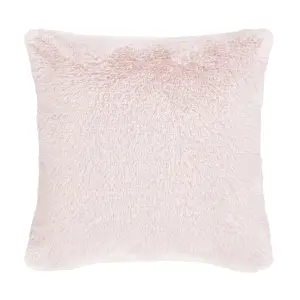 Catherine Lansfield Cosy Glamour Fur 45x45 cm Cushion Blush Pink