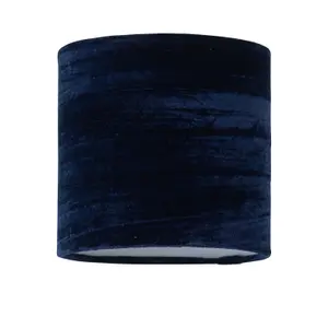 First Choice Lighting Navy Blue Crushed Velvet 15.5cm Table Lamp Shade