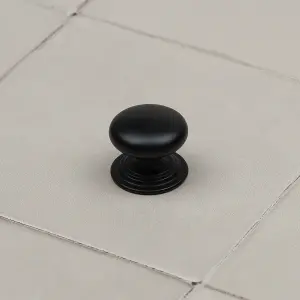 25mm Matt Black Cabinet Knob Kitchen Cupboard Door Drawer Pull Handle Wardrobe Furniture