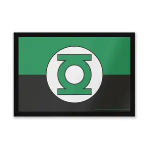 Official Green Lantern Core Green Lantern Logo Mat Entrance Mat 40cm x 60cm dimension, Durable, Indoor Only