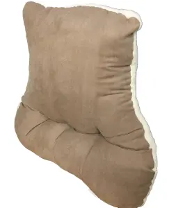 Just So Home Back Support Lumbar Cushion Sherpa Fleece With Faux Suede Reverse (Latte)