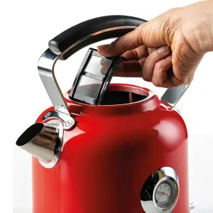 Ariete ARPK30 Moderna Kettle & Toaster Set, 1.7 Litre Kettle, 2 Slice Toaster, Red