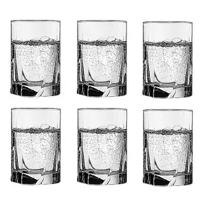 Queensway Home & Dining 250ml 6Pcs Tumbler Drinking Glasses Small Highball Water Whiskey Juice Cocktail Set