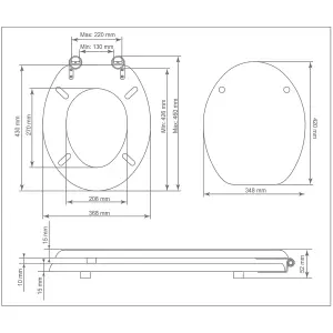 GoodHome Nicolina White Round Standard close Toilet seat