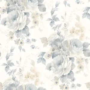 Galerie Rose Garden Blue Bold Roses Smooth Wallpaper