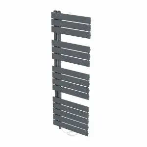 Rinse Bathrooms Designer Flat Panel Electric Heated Towel Rail Radiator Bathroom Ladder Radiators Prefilled Sand Grey 1380x500mm