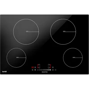 Premium 77cm 7200W 4 Zone Electric Induction Hob with Touch Control in Sleek Black Glass